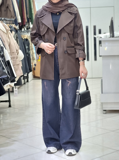 بارانی یقه پرچی کد1924