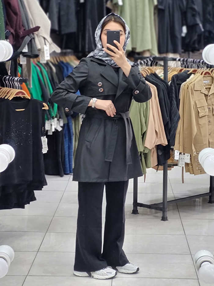 بارانی شنل دکمه کد 1925